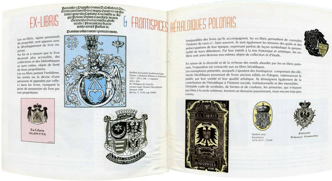 POLISH HERALDIC EX-LIBRIS AND FRONTISPIECES, Biblioth�que Municipale, PERIGUEUX, 1997