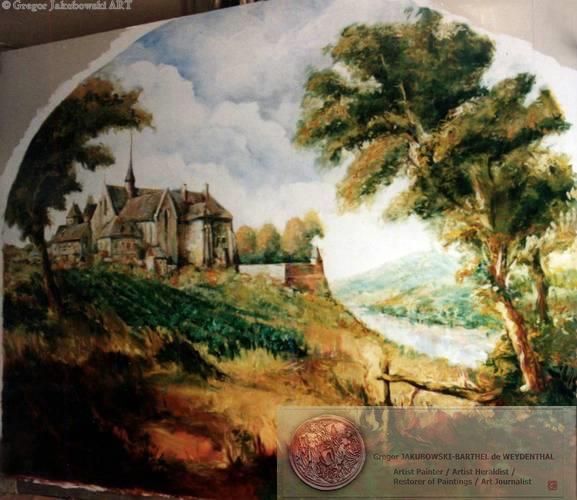 GJ: Abbaye de PASSY, Musee du VIN, PARIS oil painting, 450x320 cm (177x126)