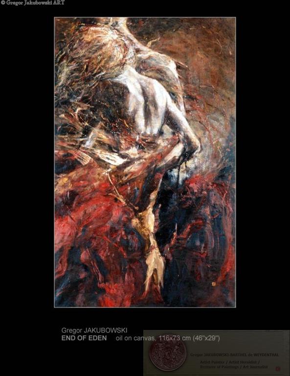 Gregor Jakubowski, FIN DE L'EDEN, oil, 116x73 cm